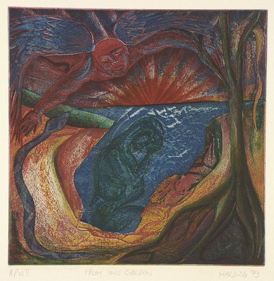 Artist: b'Harding, Richard.' | Title: b'From the garden' | Date: 1993 | Technique: b'etching, printed in colour, from multiple plates' Artist: b'Harding, Richard.' | Title: b'From the garden' | Date: 1993 | Technique: b'etching, printed in colour, from multiple plates'