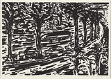 Artist: Gough, Craig. | Title: The Esplanade - St Kilda | Date: 1997 | Technique: linocut, printed in black ink, from one block