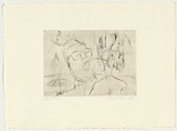 Artist: b'PARR, Mike' | Title: b'Gun into vanishing point 17' | Date: 1988-89 | Technique: b'drypoint and foul biting, printed in black ink, from one copper plate'