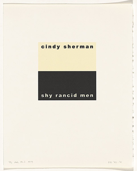 Artist: b'Burgess, Peter.' | Title: b'cindy sherman: shy rancid men.' | Date: 2001 | Technique: b'computer generated inkjet prints, printed in colour, from digital file' Artist: b'Burgess, Peter.' | Title: b'cindy sherman: shy rancid men.' | Date: 2001 | Technique: b'computer generated inkjet prints, printed in colour, from digital file'