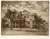 Artist: Stockfeld, R.H. | Title: First church, Christ scientist | Date: c.1935 | Technique: etching, printed in sepia ink, from one plate
