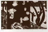 Artist: Hattam, Katherine. | Title: Food and water II black & white | Date: 1998, September | Technique: etching and aquatint, printed in black ink with plate-tone, from one plate