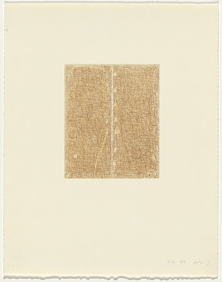 Artist: b'Mitelman, Allan.' | Title: b'not titled [brown]' | Date: 1992 | Technique: b'lithograph, printed in colour, from multiple stones' | Copyright: b'\xc2\xa9 Allan Mitelman'