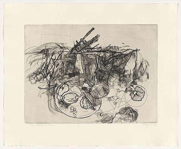 Artist: b'Taylor, Michael.' | Title: b'Figures in a ruin' | Date: 2006 | Technique: b'etching, printed in black ink, from one zinc plate' | Copyright: b'\xc2\xa9 Michael Taylor' Artist: b'Taylor, Michael.' | Title: b'Figures in a ruin' | Date: 2006 | Technique: b'etching, printed in black ink, from one zinc plate' | Copyright: b'\xc2\xa9 Michael Taylor'