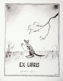 Artist: Leunig, Michael. | Title: Bookplate: David Ell | Technique: offset-lithograph, printed in black ink