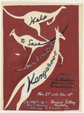 Artist: Russell, Elsa. | Title: Help to save our beautiful kangaroos | Date: c.1985 | Technique: screenprint, printed in magenta ink from one stencil; hand-coloured