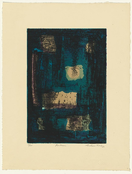 Artist: b'King, Grahame.' | Title: b'Nocturne' | Date: 1963 | Technique: b'lithograph, printed in colour, from five stones [or plates]'