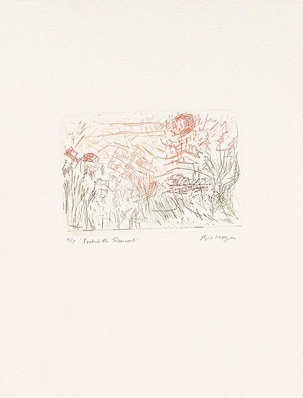 Artist: b'MEYER, Bill' | Title: b'Protect the remnant' | Date: 1992 | Technique: b'etching, printed in colour a la poup\xc3\xa9e, from one plate' | Copyright: b'\xc2\xa9 Bill Meyer' Artist: b'MEYER, Bill' | Title: b'Protect the remnant' | Date: 1992 | Technique: b'etching, printed in colour a la poup\xc3\xa9e, from one plate' | Copyright: b'\xc2\xa9 Bill Meyer'