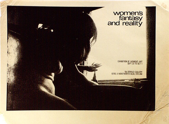 Artist: b'EARTHWORKS POSTER COLLECTIVE' | Title: bWomen's fantasy and reality. Exhibition of women's art | Date: (1976) | Technique: b'screenprint, printed in dark brown ink, from one screen' Artist: b'EARTHWORKS POSTER COLLECTIVE' | Title: bWomen's fantasy and reality. Exhibition of women's art | Date: (1976) | Technique: b'screenprint, printed in dark brown ink, from one screen'
