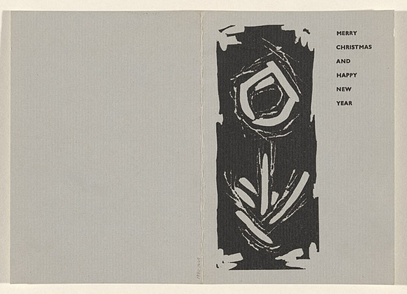 Artist: Salkauskas, Henry. | Title: Christmas card: to Daniel Thomas | Date: 1958 | Technique: linocut, printed in black ink, from one block; letterpress text | Copyright: © Eva Kubbos