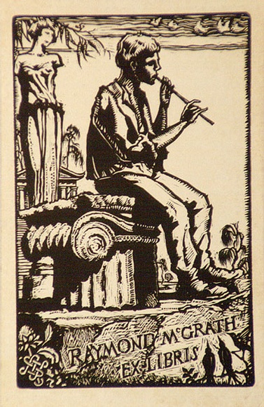 Artist: McGrath, Raymond. | Title: Bookplate: Raymond McGrath | Date: 1925 | Technique: wood-engraving, printed in black ink, from one block