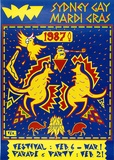 Artist: b'VARIOUS' | Title: b'Sydney Gay Mardi Gras 1987! Festival' | Date: 1987 | Technique: b'offset-lithograph, printed in colour, from multiple plates'
