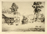 Artist: b'LINDSAY, Lionel' | Title: b'All aboard!' | Date: 1938 | Technique: b'etching, printed in warm black ink with plate-tone, from one plate' | Copyright: b'Courtesy of the National Library of Australia'