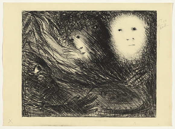 Artist: b'BOYD, Arthur' | Title: b'The vision of the church on fire.' | Date: (1965) | Technique: b'lithograph, printed in black ink, from one plate' | Copyright: b'Reproduced with permission of Bundanon Trust' Artist: b'BOYD, Arthur' | Title: b'The vision of the church on fire.' | Date: (1965) | Technique: b'lithograph, printed in black ink, from one plate' | Copyright: b'Reproduced with permission of Bundanon Trust'