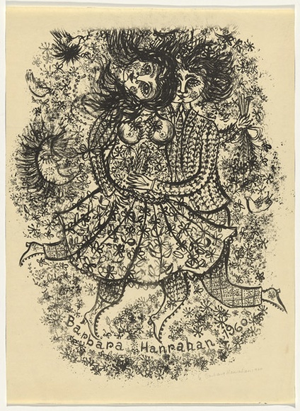 Artist: b'HANRAHAN, Barbara' | Title: b'Floating lovers' | Date: 1960 | Technique: b'lithograph, printed in black ink, from one stone' Artist: b'HANRAHAN, Barbara' | Title: b'Floating lovers' | Date: 1960 | Technique: b'lithograph, printed in black ink, from one stone'