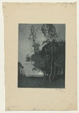 Artist: LONG, Sydney | Title: Moonrise pastoral | Date: 1918 | Technique: aquatint, printed in blue ink with plate-tone, from one copper plate | Copyright: Reproduced with the kind permission of the Ophthalmic Research Institute of Australia