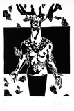 Artist: Turnbull, Karen | Title: not titled | Date: 1988 | Technique: linocut, printed in black ink, from one block