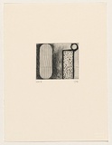 Artist: Friend, Ian. | Title: not titled II (geometric forms) | Date: 1989, May | Technique: etching and drypoint, printed in black ink, from one plate | Copyright: © Ian Friend
