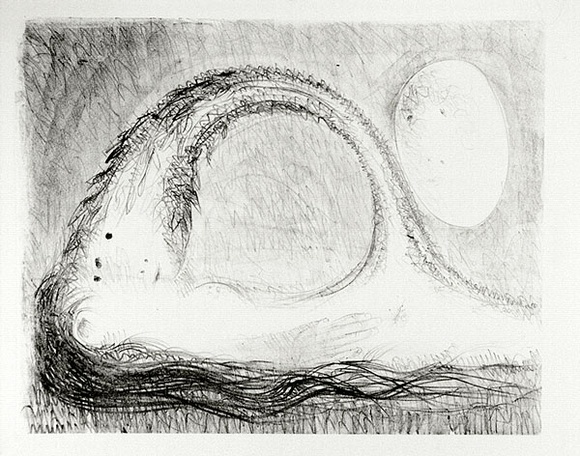 Artist: b'BOYD, Arthur' | Title: b'St Francis lying down in the wilderness.' | Date: (1965) | Technique: b'lithograph, printed in black ink, from one plate' | Copyright: b'Reproduced with permission of Bundanon Trust' Artist: b'BOYD, Arthur' | Title: b'St Francis lying down in the wilderness.' | Date: (1965) | Technique: b'lithograph, printed in black ink, from one plate' | Copyright: b'Reproduced with permission of Bundanon Trust'