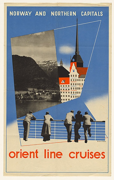 Artist: b'Beck, Richard.' | Title: b'Orient line cruises - Norway and northern capitals.' | Date: 1937 | Technique: b'lithograph, printed in colour, from multiple plates' Artist: b'Beck, Richard.' | Title: b'Orient line cruises - Norway and northern capitals.' | Date: 1937 | Technique: b'lithograph, printed in colour, from multiple plates'