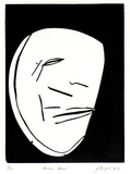 Artist: Burgess, Jeff. | Title: Human head. | Date: 1982 | Technique: linocut, printed in black ink, from one block