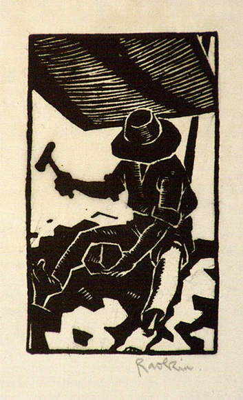 Artist: b'Hawkins, Weaver.' | Title: b'[A stone breaker]' | Date: c.1930 | Technique: b'wood-engraving, printed in black ink, from one block' | Copyright: b'The Estate of H.F Weaver Hawkins'