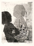 Artist: Hadley, Basil. | Title: Model and wall | Date: 1974 | Technique: etching, aquatint and deep etch, printed in black ink, from one plate