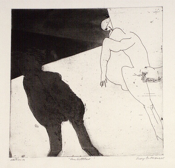 Artist: b'BALDESSIN, George' | Title: b'not titled.' | Date: 1965 | Technique: b'etching and aquatint, printed in black ink, from one plate' Artist: b'BALDESSIN, George' | Title: b'not titled.' | Date: 1965 | Technique: b'etching and aquatint, printed in black ink, from one plate'