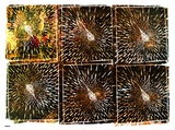 Artist: b'MERD INTERNATIONAL' | Title: b'(Six light globes - orange)' | Date: 1984 | Technique: b'screenprint'