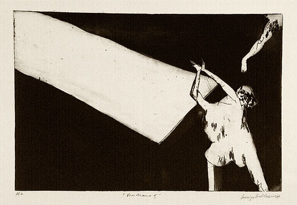 Artist: b'BALDESSIN, George' | Title: b'Viridiana I.' | Date: 1964 | Technique: b'etching and aquatint, printed in black ink, from one plate' Artist: b'BALDESSIN, George' | Title: b'Viridiana I.' | Date: 1964 | Technique: b'etching and aquatint, printed in black ink, from one plate'