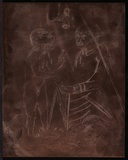 Artist: BOYD, Arthur | Title: Plate 33: Jonah page 21. God's briefing. | Date: 1972-73 | Technique: etched plate | Copyright: This work appears on screen courtesy of Bundanon Trust