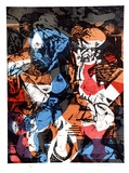 Artist: b'Kempf, Franz.' | Title: b'Reflections on Bashevis Singer' | Date: 1978 | Technique: b'lithograph, printed in colour, from four plates' | Copyright: b'\xc2\xa9 Franz Kempf'