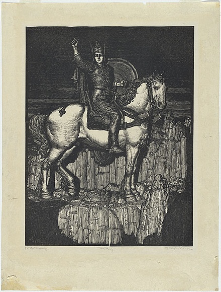 Artist: b'Waller, M. Napier.' | Title: b'The Ring' | Date: 1923 | Technique: b'wood-engraving, printed in black ink, from one block' Artist: b'Waller, M. Napier.' | Title: b'The Ring' | Date: 1923 | Technique: b'wood-engraving, printed in black ink, from one block'