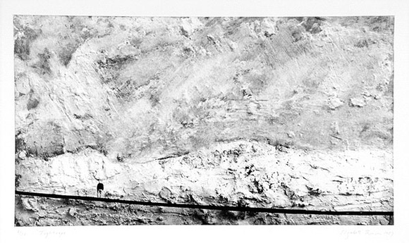 Artist: b'Thomson, Elizabeth.' | Title: b'Tight rope' | Date: 1987 | Technique: b'photo-etching, printed in black ink with plate-tone, from one plate' Artist: b'Thomson, Elizabeth.' | Title: b'Tight rope' | Date: 1987 | Technique: b'photo-etching, printed in black ink with plate-tone, from one plate'
