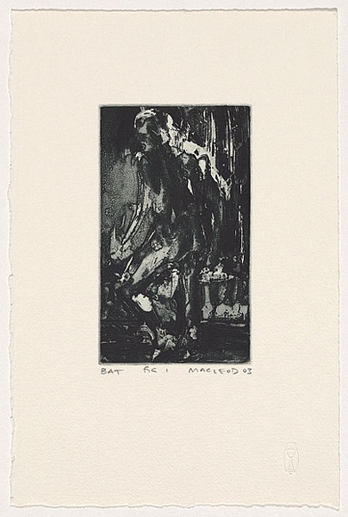 Artist: b'Macleod, Euan.' | Title: b'Fig 1' | Date: 2003 | Technique: b'etching, aquatint and open-bite, printed in blue/black ink, from one plate' Artist: b'Macleod, Euan.' | Title: b'Fig 1' | Date: 2003 | Technique: b'etching, aquatint and open-bite, printed in blue/black ink, from one plate'