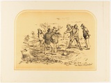 Title: The claim disputed. | Date: c. 1889 | Technique: lithograph, printed in colour, from two stones (black and buff); additional hand-colouring