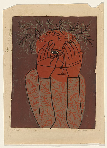 Title: b'Poet' | Date: 1958 | Technique: b'screenprint, printed in colour, from four stencils'