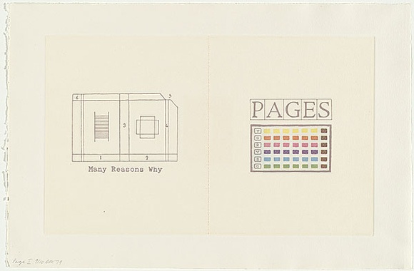 Artist: b'MADDOCK, Bea' | Title: b'Pages' | Date: 1979 | Technique: b'photo-etching, burnishing, relief-etching and letterpress, printed in colour' Artist: b'MADDOCK, Bea' | Title: b'Pages' | Date: 1979 | Technique: b'photo-etching, burnishing, relief-etching and letterpress, printed in colour'