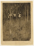 Artist: b'Traill, Jessie.' | Title: b'The little wood' | Date: 1912 | Technique: b'etching and aquatint, printed in warm black ink, with wiped highlights, from one plate'
