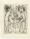 Artist: BOYD, Arthur | Title: Potter with ram's horns. | Date: (1968-69) | Technique: etching, printed in black ink, from one plate | Copyright: Reproduced with permission of Bundanon Trust
