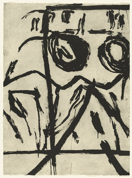 Artist: b'PARR, Mike' | Title: b'Opic Iland 9.' | Date: 1989 | Technique: b'lift-ground aquatint, printed in black ink, from one copper plate' Artist: b'PARR, Mike' | Title: b'Opic Iland 9.' | Date: 1989 | Technique: b'lift-ground aquatint, printed in black ink, from one copper plate'