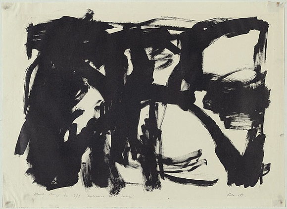 Artist: b'MADDOCK, Bea' | Title: b'Entrance to a lane' | Date: October 1961 | Technique: b'lithograph worked in touche, printed in black ink, from one stone' Artist: b'MADDOCK, Bea' | Title: b'Entrance to a lane' | Date: October 1961 | Technique: b'lithograph worked in touche, printed in black ink, from one stone'
