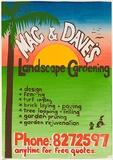 Artist: Lane, Leonie. | Title: Mac and Dave's landscape gardening | Date: 1978 | Technique: screenprint, printed in colour, from four stencils | Copyright: © Leonie Lane