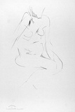 Artist: Powditch, Peter. | Title: not titled [seated female nude] | Date: c.1972 | Technique: lithograph, printed in black ink, from one plate