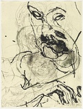 Artist: PARR, Mike | Title: not titled. | Date: 1995 | Technique: etching, printed in green/black ink, from one plate; lithograph, printed in black ink, from one stone