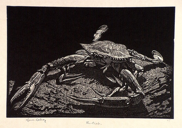 Artist: b'LINDSAY, Lionel' | Title: b'The crab' | Date: 1931 | Technique: b'wood-engraving, printed in black ink, from one block' | Copyright: b'Courtesy of the National Library of Australia' Artist: b'LINDSAY, Lionel' | Title: b'The crab' | Date: 1931 | Technique: b'wood-engraving, printed in black ink, from one block' | Copyright: b'Courtesy of the National Library of Australia'