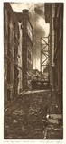 Artist: IRVING, Tony | Title: Hosier Lane | Date: 1990 | Technique: etching and aquatint, printed in brown ink, from one plate