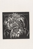 Artist: MEYER, Bill | Title: Monkey lost | Date: 1968 | Technique: linocut, printed in black ink, from reduction block process | Copyright: © Bill Meyer