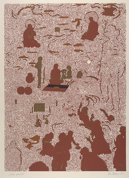 Artist: b'Johnson, Tim.' | Title: b'Three worlds' | Date: 1987 | Technique: b'screenprint, printed in colour, from four screens' Artist: b'Johnson, Tim.' | Title: b'Three worlds' | Date: 1987 | Technique: b'screenprint, printed in colour, from four screens'