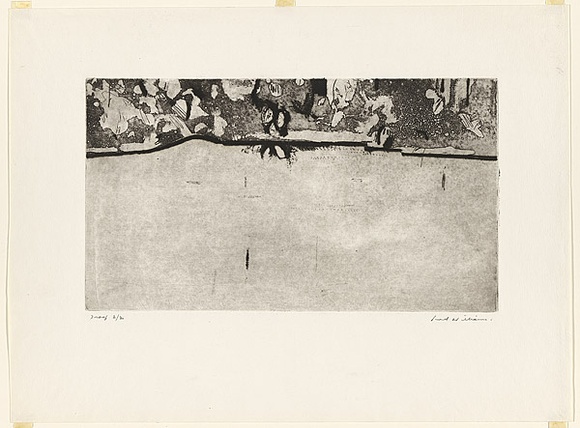 Artist: b'WILLIAMS, Fred' | Title: b'Forest pond' | Date: 1974 | Technique: b'aquatint, etching, electric hand engraving tool, printed in black ink from one zinc plate' | Copyright: b'\xc2\xa9 Fred Williams Estate' Artist: b'WILLIAMS, Fred' | Title: b'Forest pond' | Date: 1974 | Technique: b'aquatint, etching, electric hand engraving tool, printed in black ink from one zinc plate' | Copyright: b'\xc2\xa9 Fred Williams Estate'